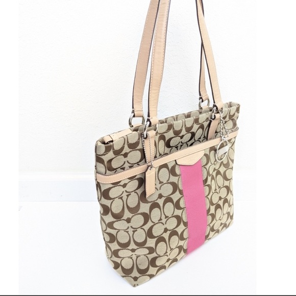 COACH Signature Stripe 12CM Tote (F28504) - Picture 5 of 12